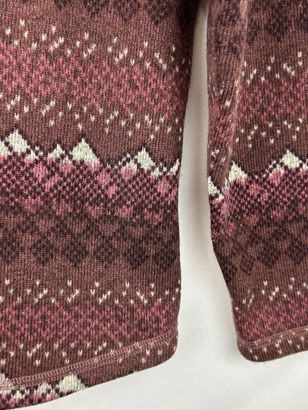 North Face Sweater Women’s M Printed Crescent Fleece Hooded Pullover Fair Isle - Picture 10 of 15